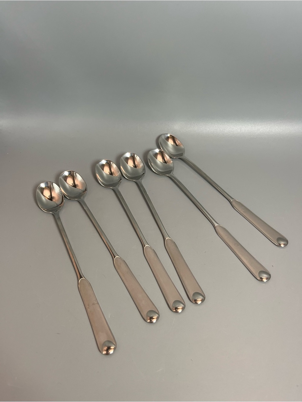 (6) Hardanger 18/8 Stainless Iced Tea Spoons Made In Norway Like New Condition